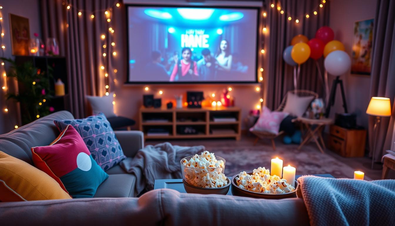 You are currently viewing Indoor Movie Night Birthday Party Setup